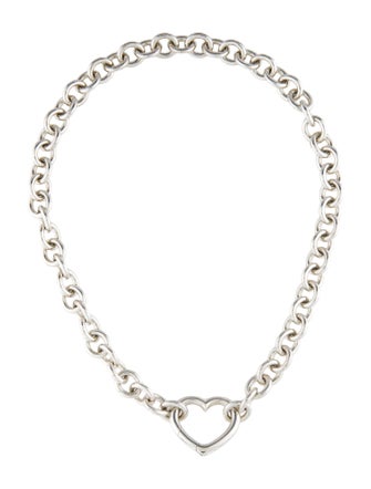 Tiffany & Co. Open Heart Clasp Link Choker Necklace