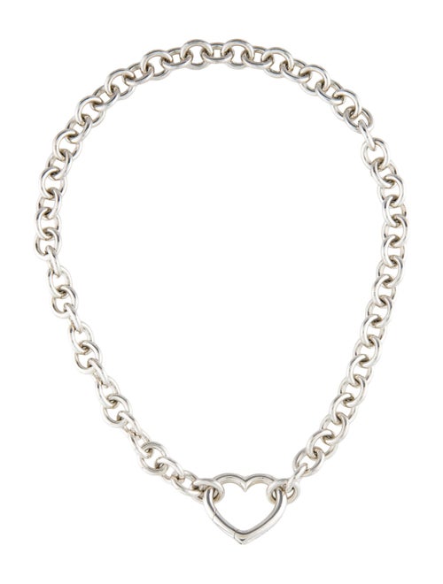 Tiffany & Co. Open Heart Clasp Link Choker Necklace