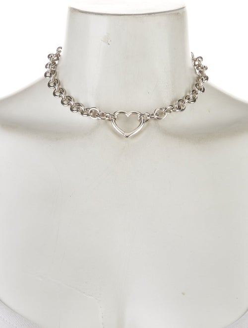 Tiffany & Co. Open Heart Clasp Link Choker Necklace