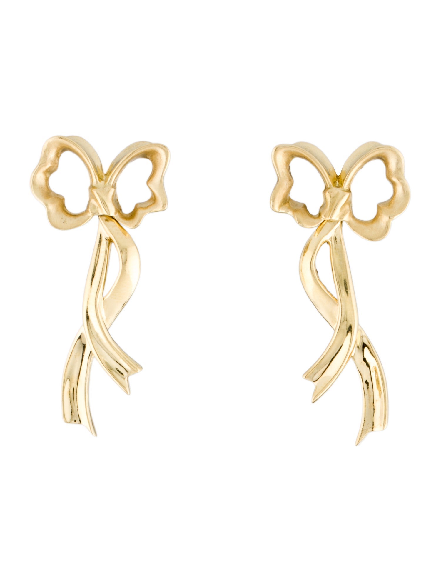 Tiffany & Co. Vintage 18K Bow Drop Earrings