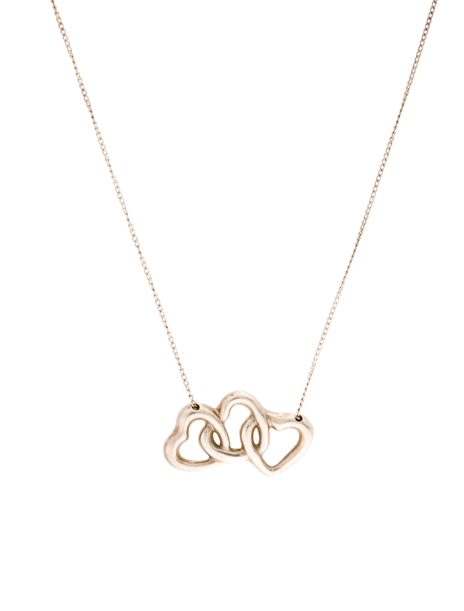 Tiffany & Co. Three Interlocking Hearts Pendant Necklace