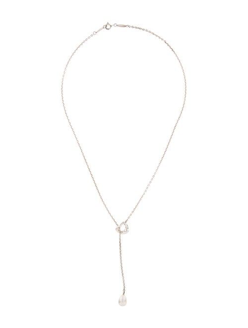 Tiffany & Co. Pearl Open Heart Lariat Necklace