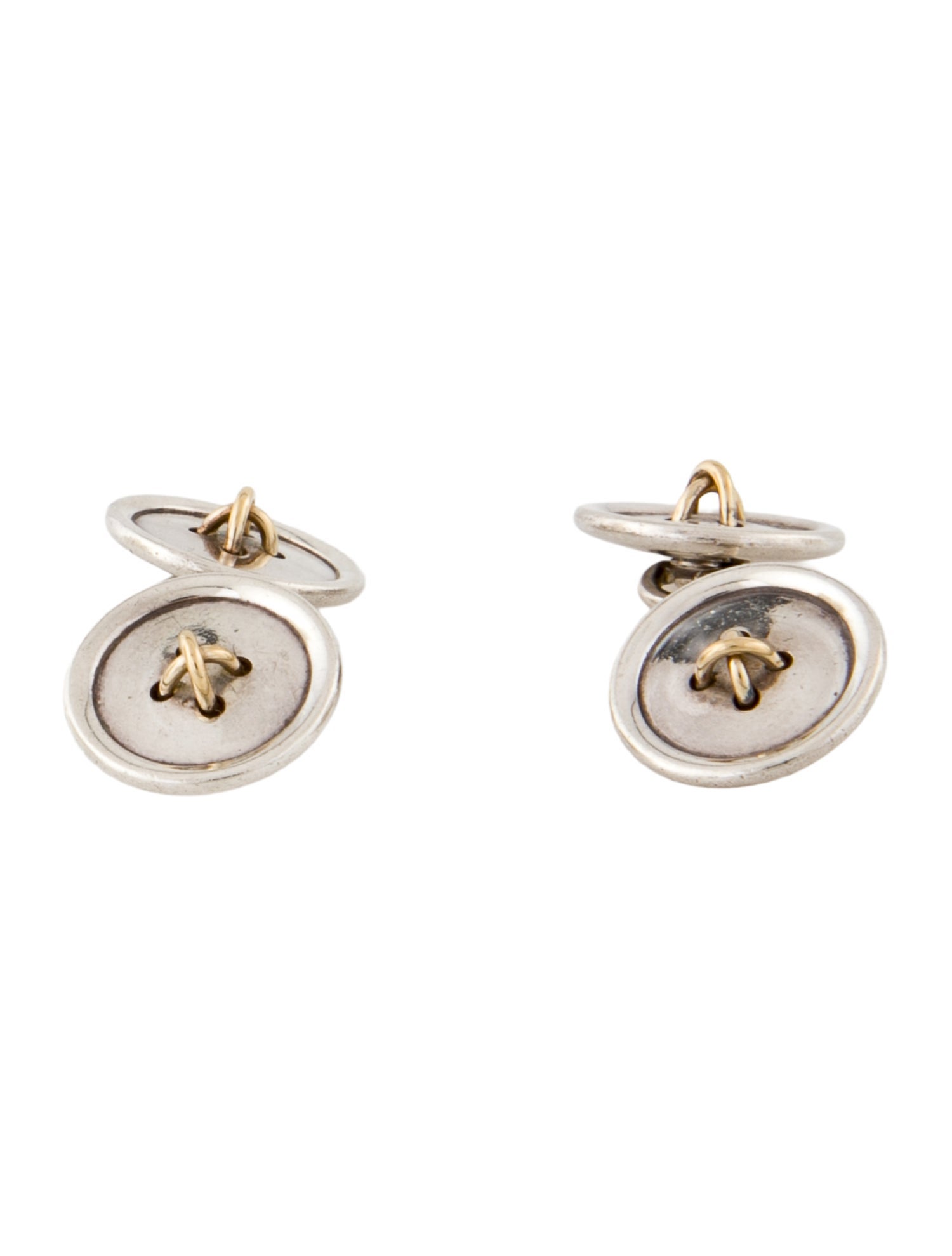 Tiffany & Co. Vintage Two-Tone Button Cufflinks Dress Set