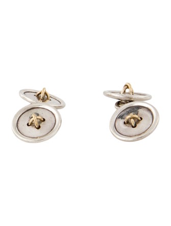Tiffany & Co. Vintage Two-Tone Button Cufflinks Dress Set