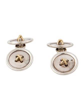Tiffany & Co. Vintage Two-Tone Button Cufflinks Dress Set