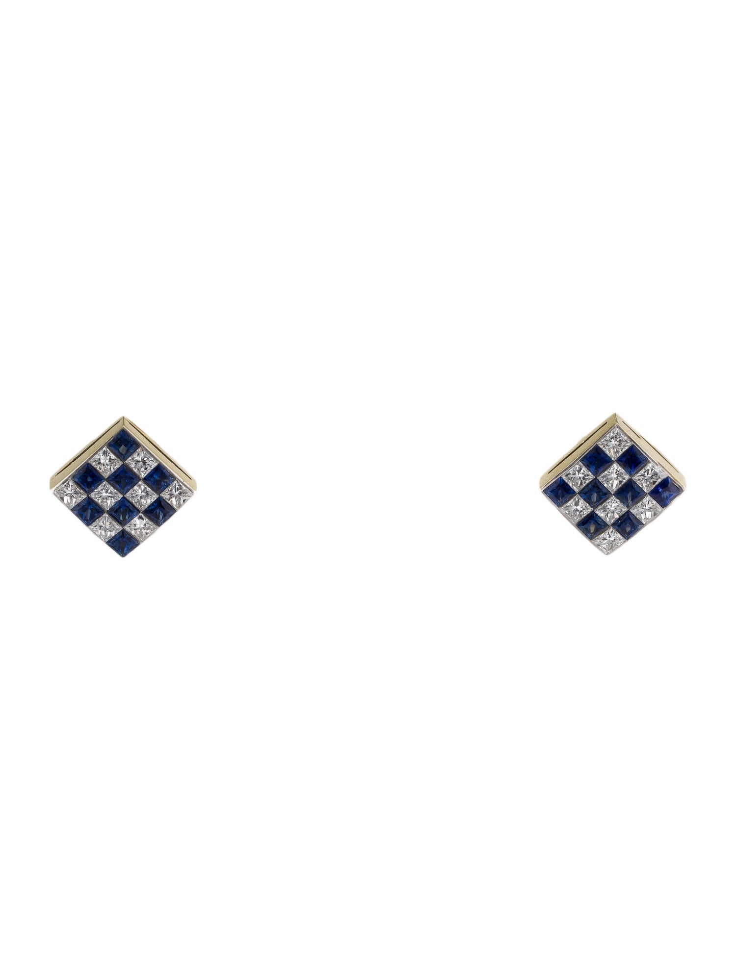 Tiffany & Co. Vintage 18K Sapphire & Diamond Earclips
