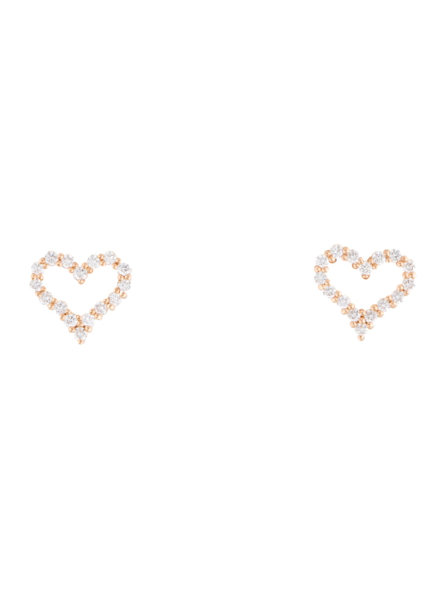 Tiffany & Co. 18K Diamond Heart Stud Earrings