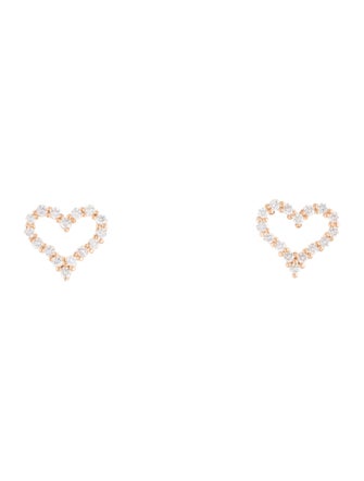 Tiffany & Co. 18K Diamond Heart Stud Earrings