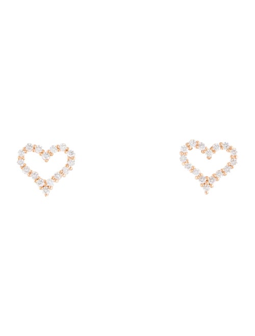 Tiffany & Co. 18K Diamond Heart Stud Earrings