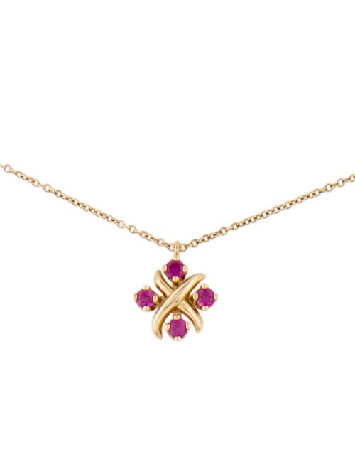 Tiffany & Co. 18K Ruby Schlumberger Lynn Pendant Necklace