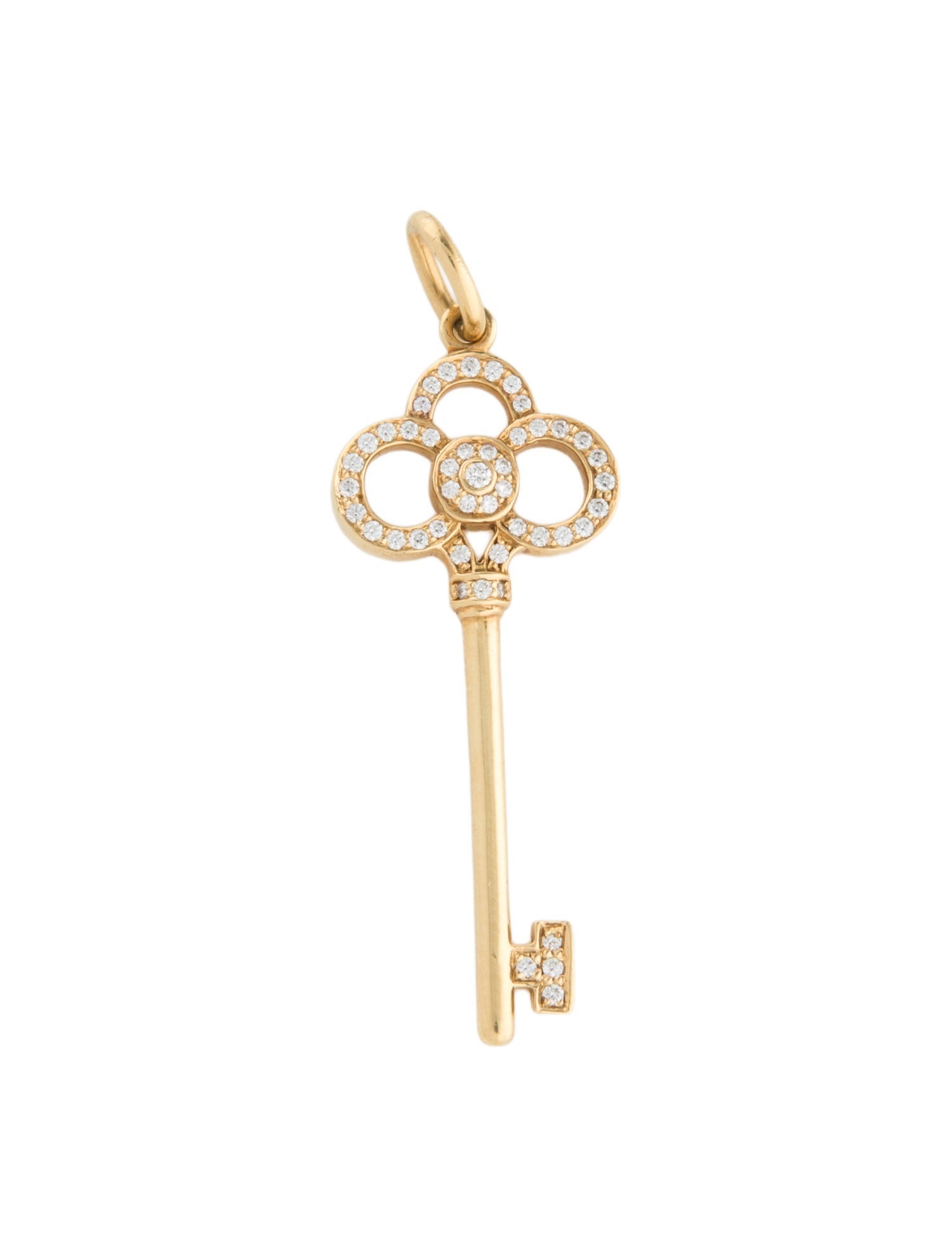 Tiffany & Co. 18K Diamond Crown Key Pendant