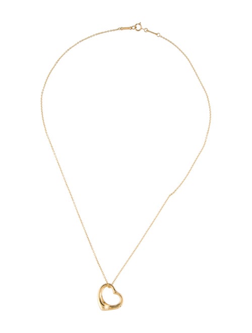 Tiffany & Co. 18K Open Heart Pendant Necklace