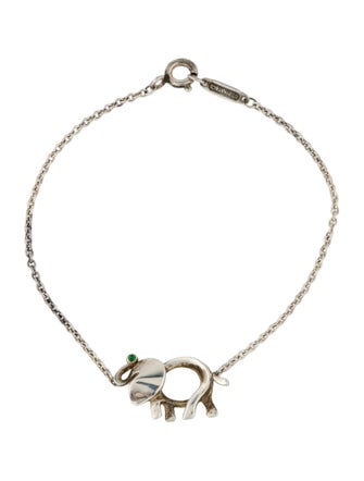 Tiffany & Co. Tsavorite Garnet Save The Wild Elephant Charm Bracelet