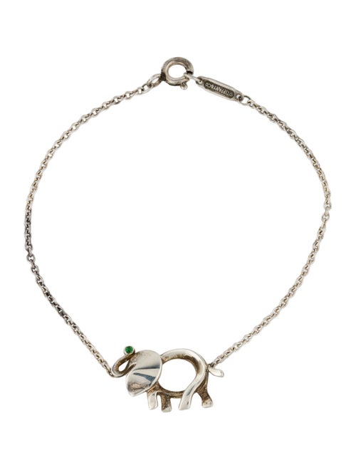Tiffany & Co. Tsavorite Garnet Save The Wild Elephant Charm Bracelet
