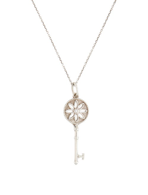 Tiffany & Co. Diamond Daisy Key Pendant Necklace