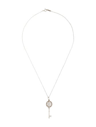 Tiffany & Co. Diamond Daisy Key Pendant Necklace