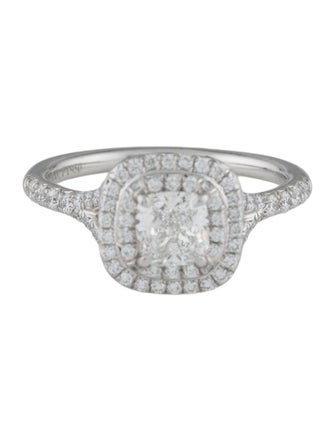 Tiffany & Co. Platinum Diamond Soleste Double Halo Engagement Ring