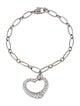 Tiffany & Co. Platinum Diamond Open Heart Charm Bracelet