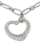 Tiffany & Co. Platinum Diamond Open Heart Charm Bracelet