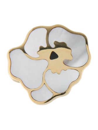 Tiffany & Co. 18K Mother of Pearl & Nephrite Pansy Brooch Pendant