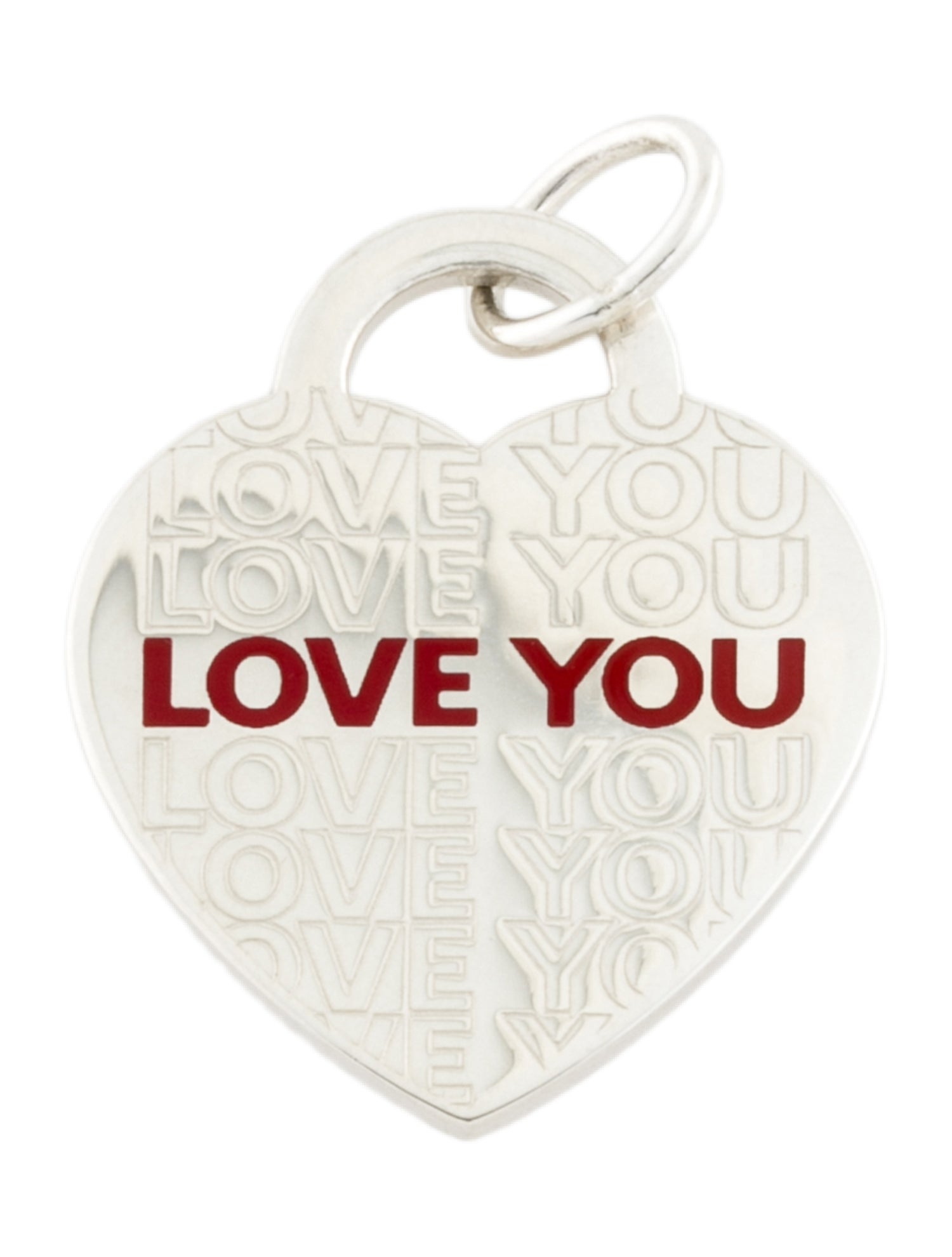 Tiffany & Co. Enamel 'Love You' Heart Tag Pendant