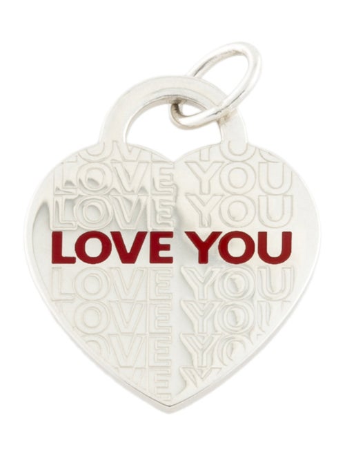 Tiffany & Co. Enamel 'Love You' Heart Tag Pendant