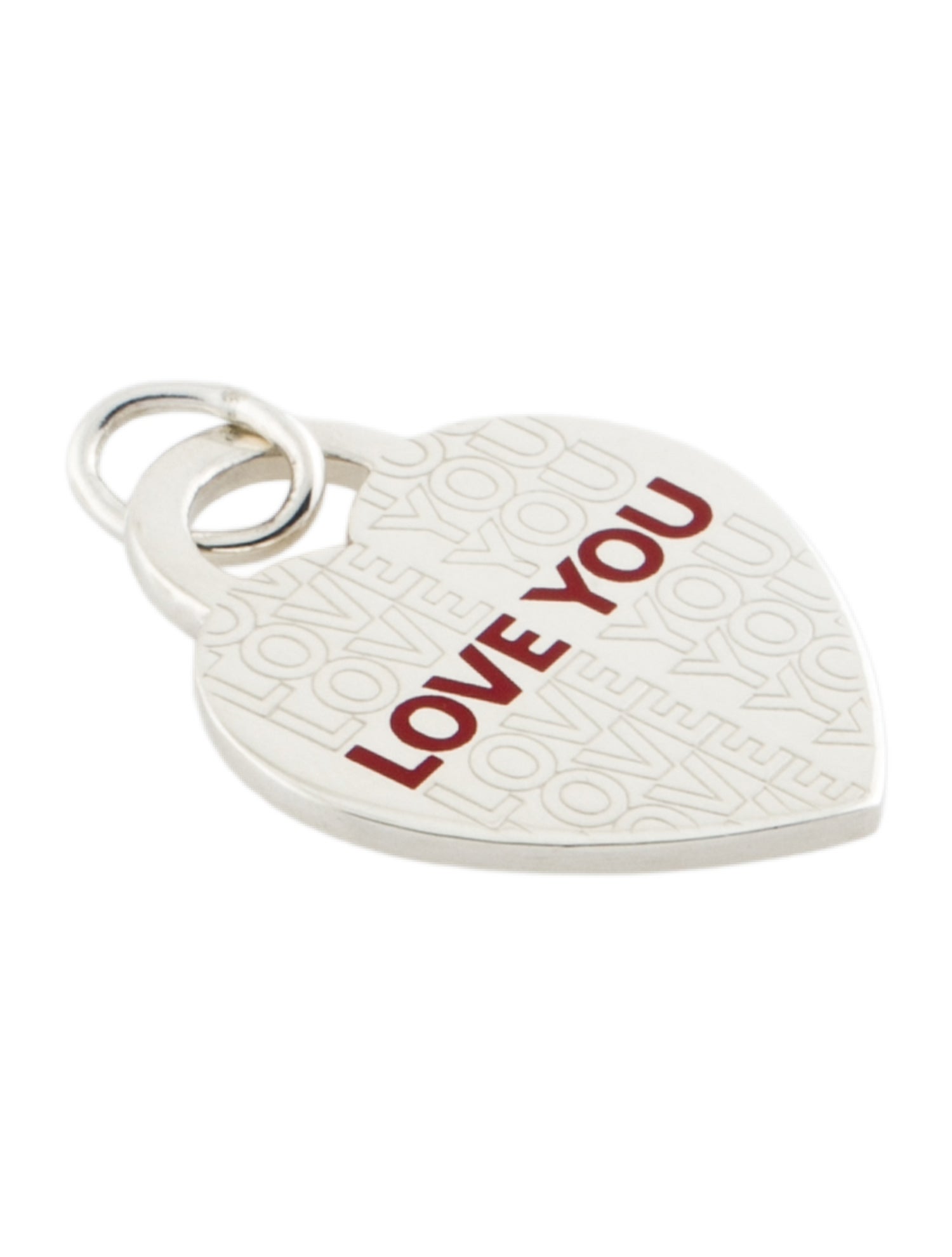 Tiffany & Co. Enamel 'Love You' Heart Tag Pendant