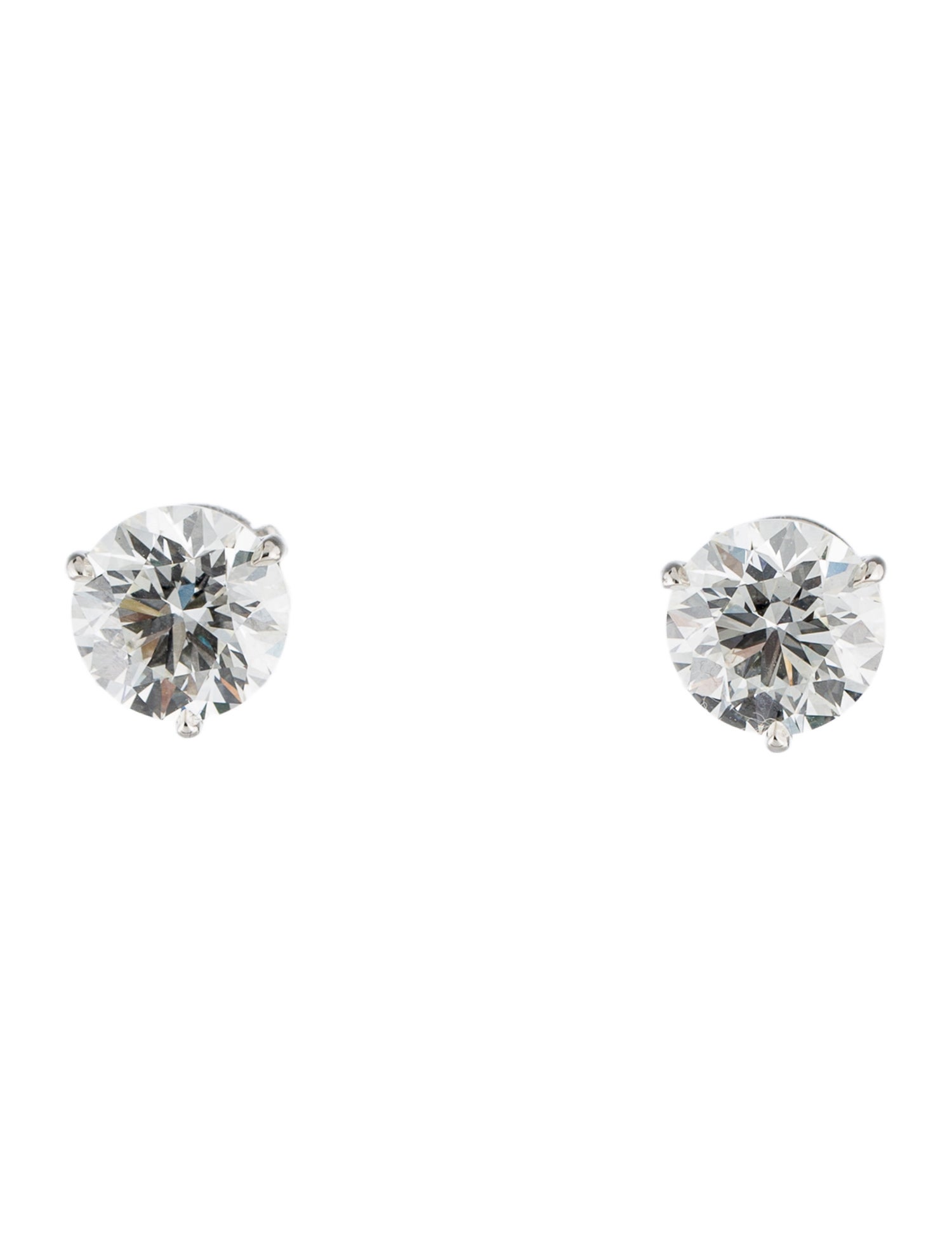 Tiffany & Co. Platinum 6.39ctw Diamond Solitaire Stud Earrings