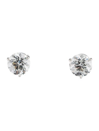 Tiffany & Co. Platinum 6.39ctw Diamond Solitaire Stud Earrings