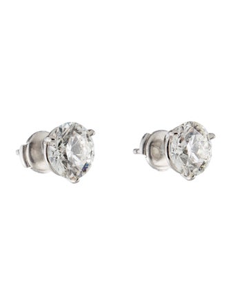 Tiffany & Co. Platinum 6.39ctw Diamond Solitaire Stud Earrings
