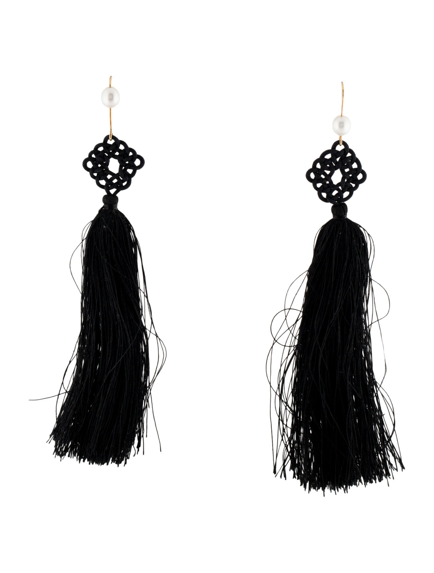 Tiffany & Co. 18K Pearl Cord Tassel Drop Earrings