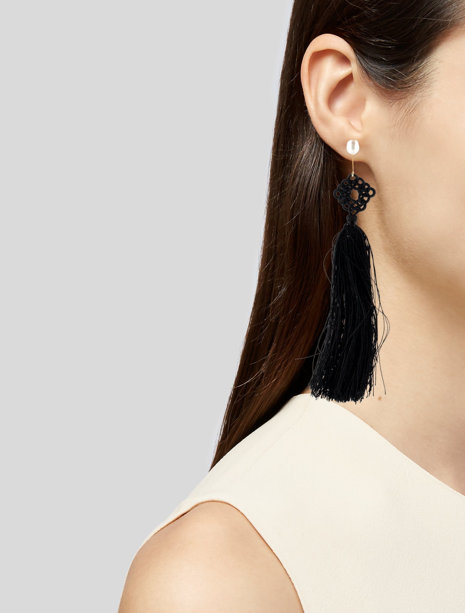 Tiffany & Co. 18K Pearl Cord Tassel Drop Earrings