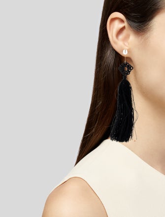 Tiffany & Co. 18K Pearl Cord Tassel Drop Earrings