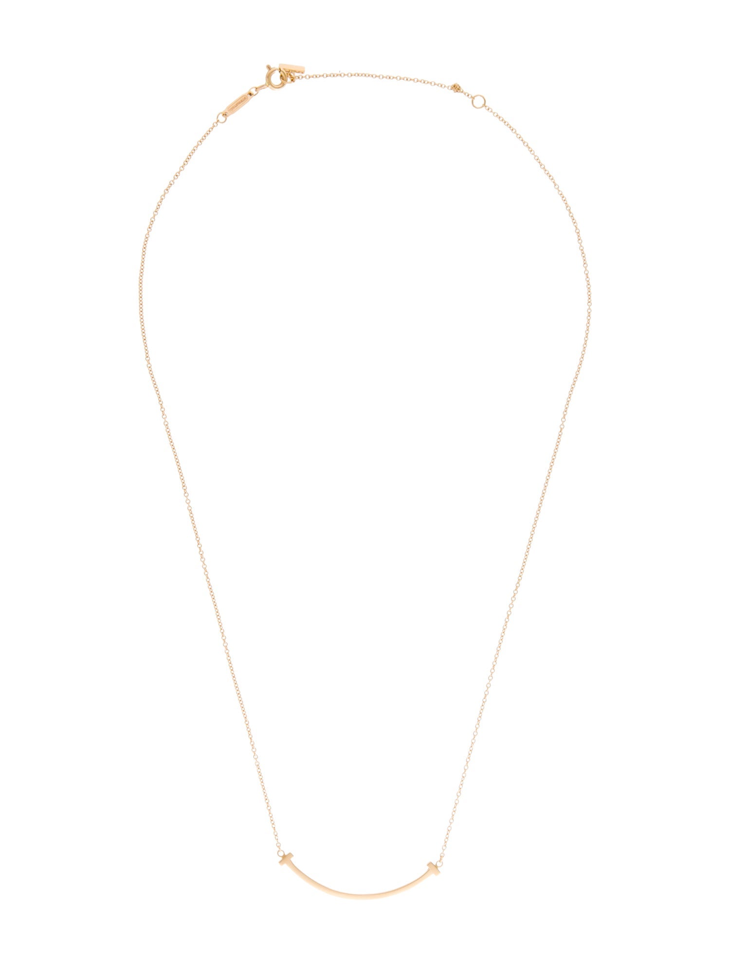 Tiffany & Co. 18K T Small Smile Pendant Necklace