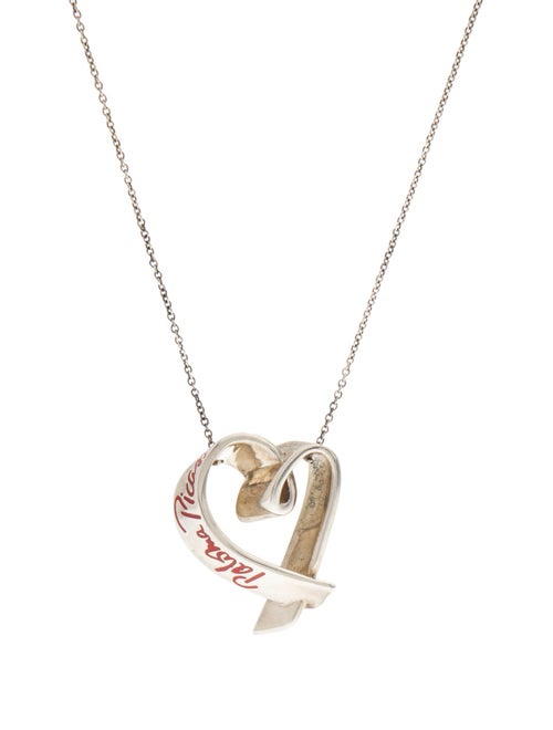 Tiffany & Co. Paloma Picasso Large Enameled Loving Heart Pendant Necklace