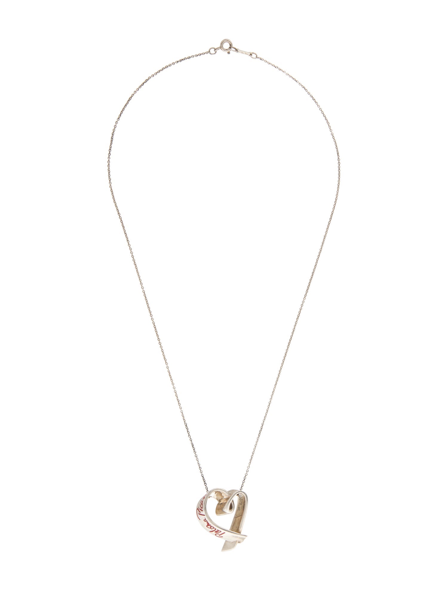 Tiffany & Co. Paloma Picasso Large Enameled Loving Heart Pendant Necklace