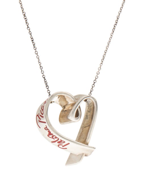 Tiffany & Co. Paloma Picasso Large Enameled Loving Heart Pendant Necklace