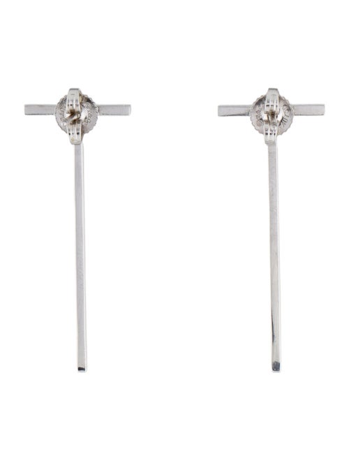 Tiffany & Co. 18K Diamond T Bar Drop Earrings
