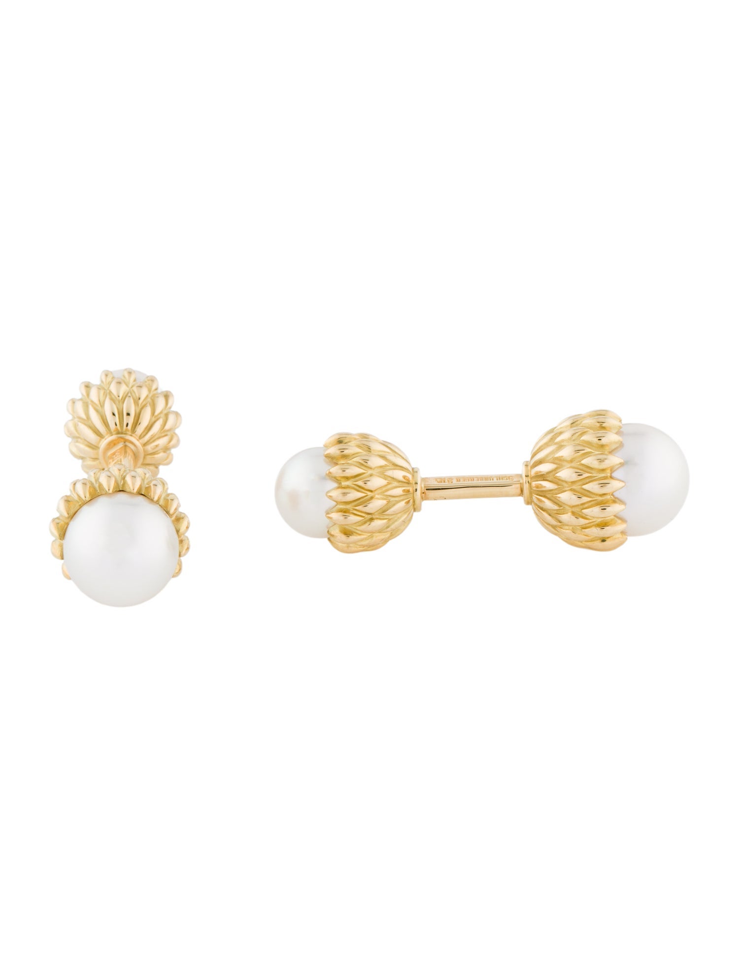 Tiffany & Co. 18K Pearl Acorn Cufflinks