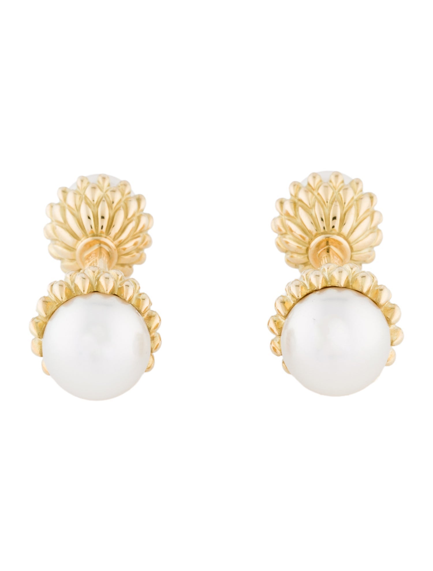 Tiffany & Co. 18K Pearl Acorn Cufflinks