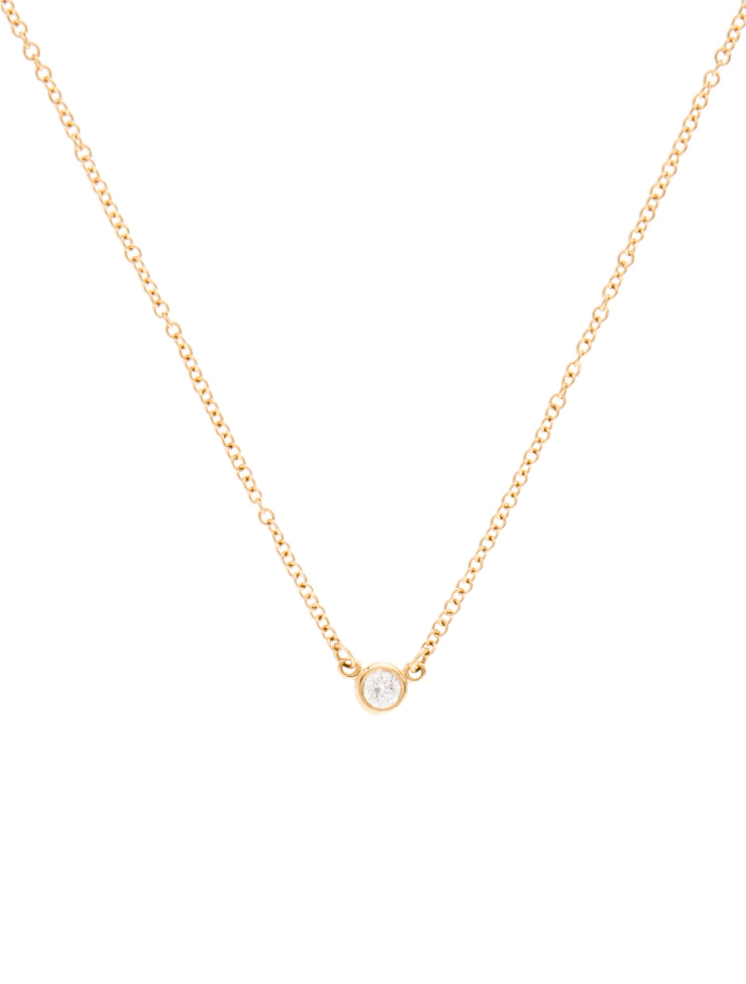Tiffany & Co. 18K Diamonds by the Yard® Single Diamond Pendant Necklace