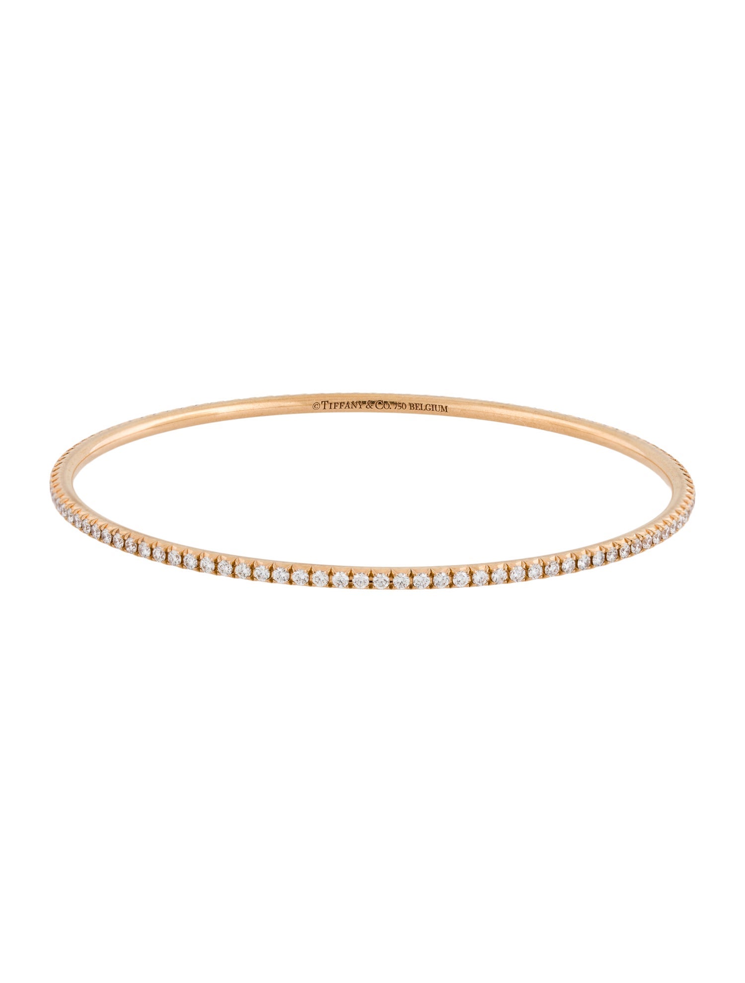 Tiffany & Co. 18K Diamond Metro Bangle Bracelet