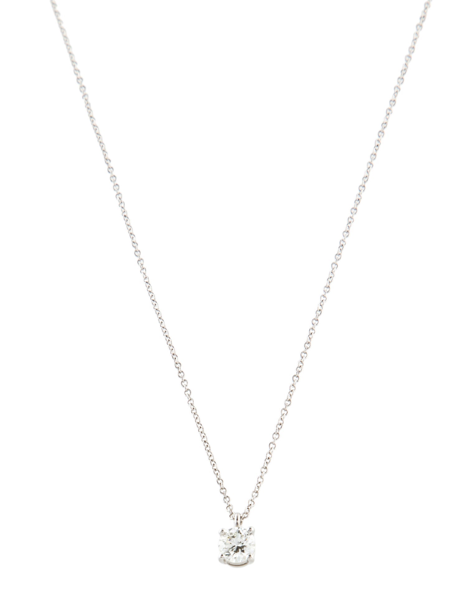 Tiffany & Co. Platinum Diamond Solitaire Necklace