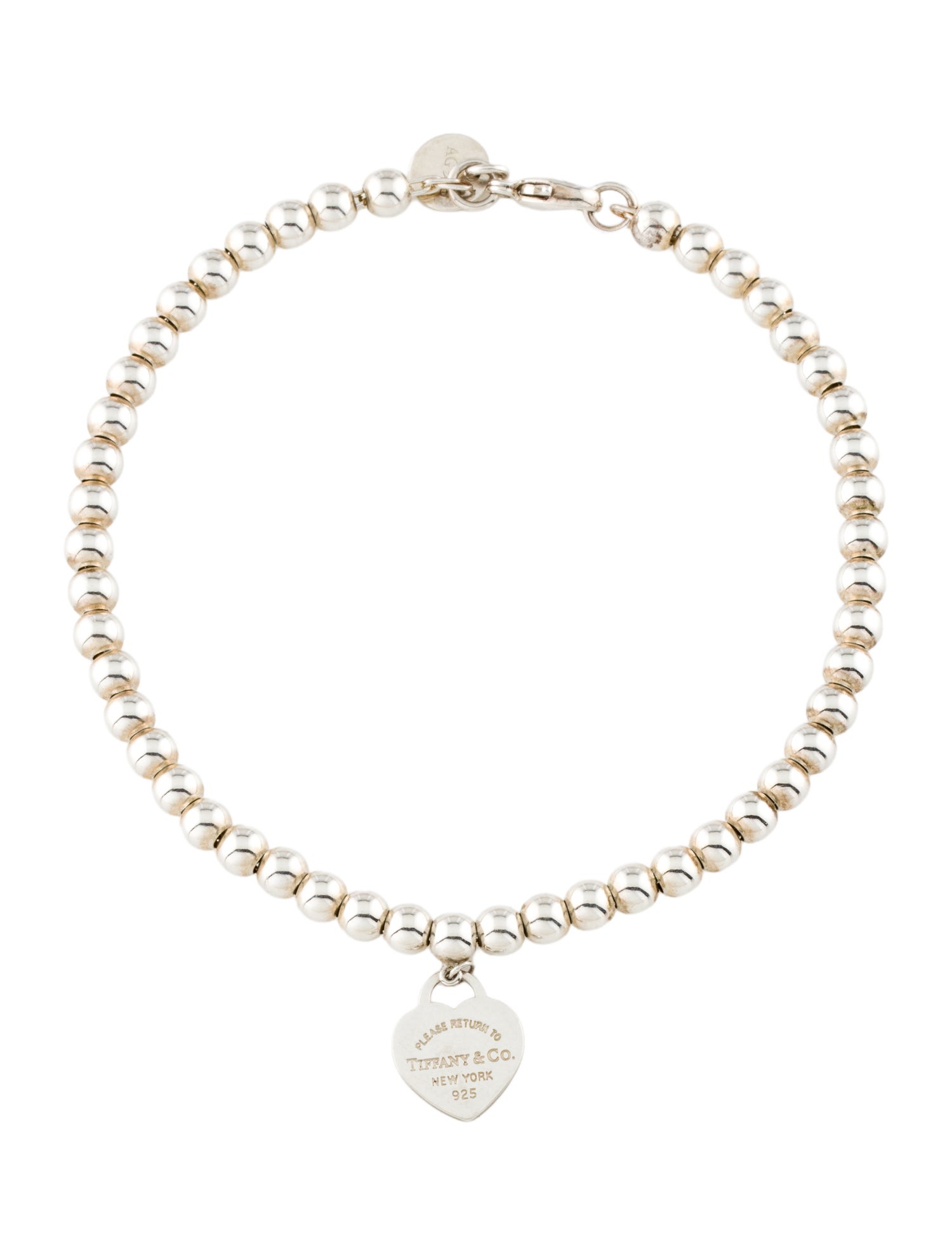 Tiffany & Co. Enamel Heart Tag Bead Bracelet