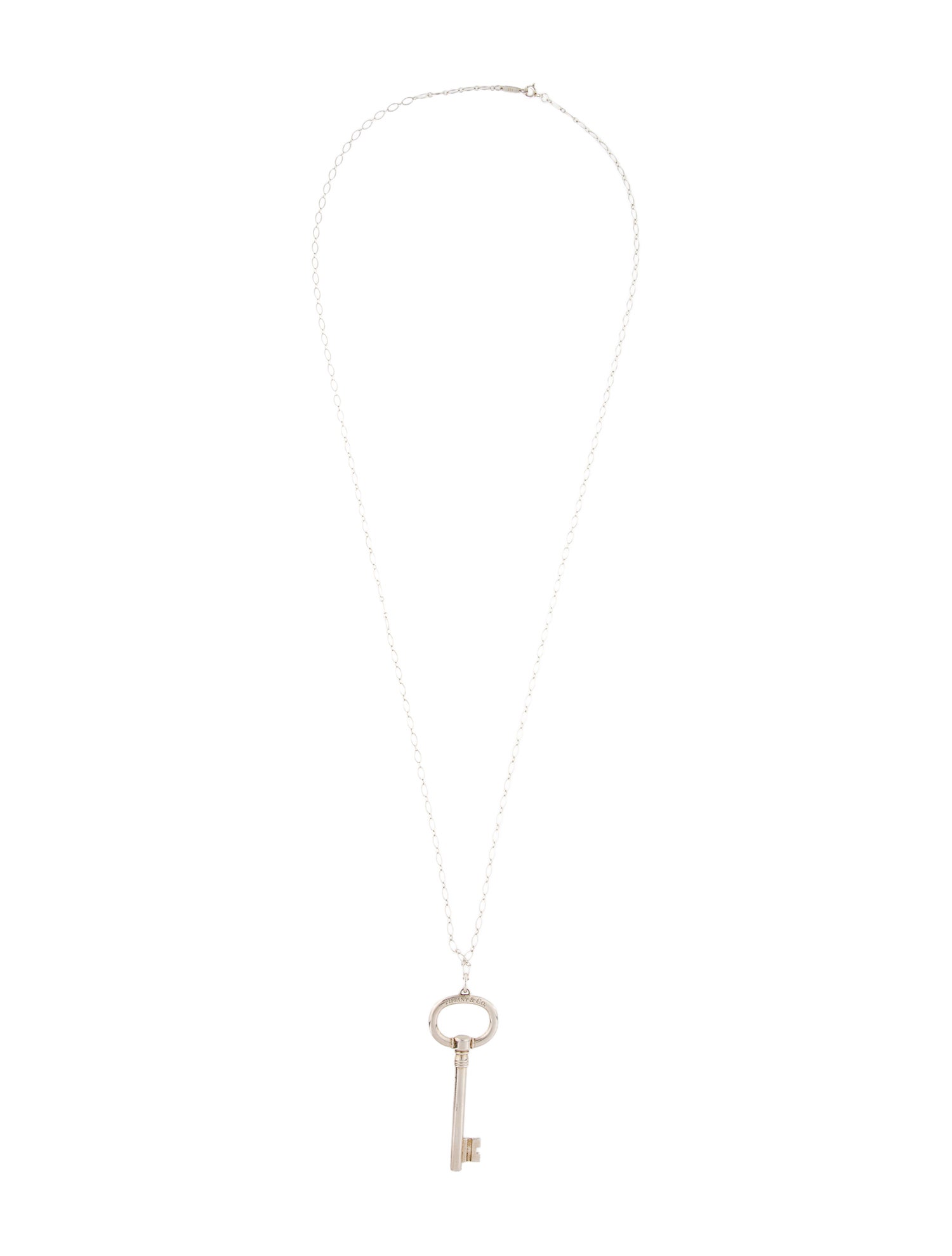 Tiffany & Co. Large Oval Key Pendant Necklace