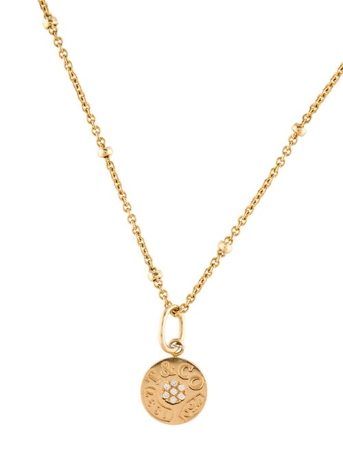 Tiffany & Co. 18K 1837 Diamond Circle Pendant Necklace