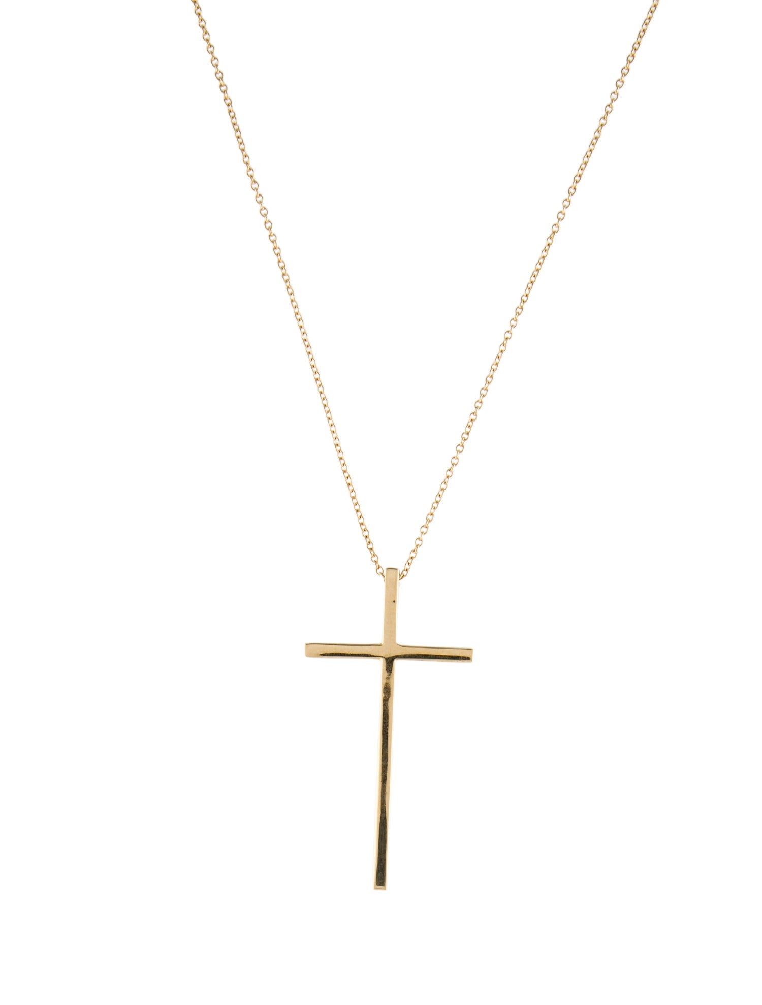 Tiffany & Co. 18K Cross Pendant Necklace