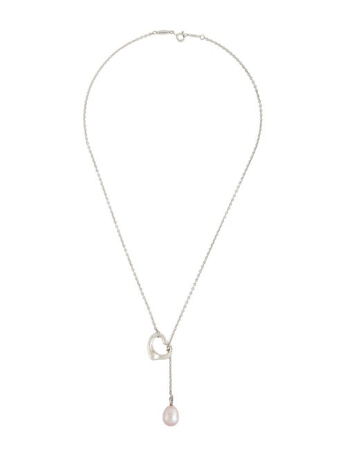 Tiffany & Co. Pearl Open Heart Lariat Necklace