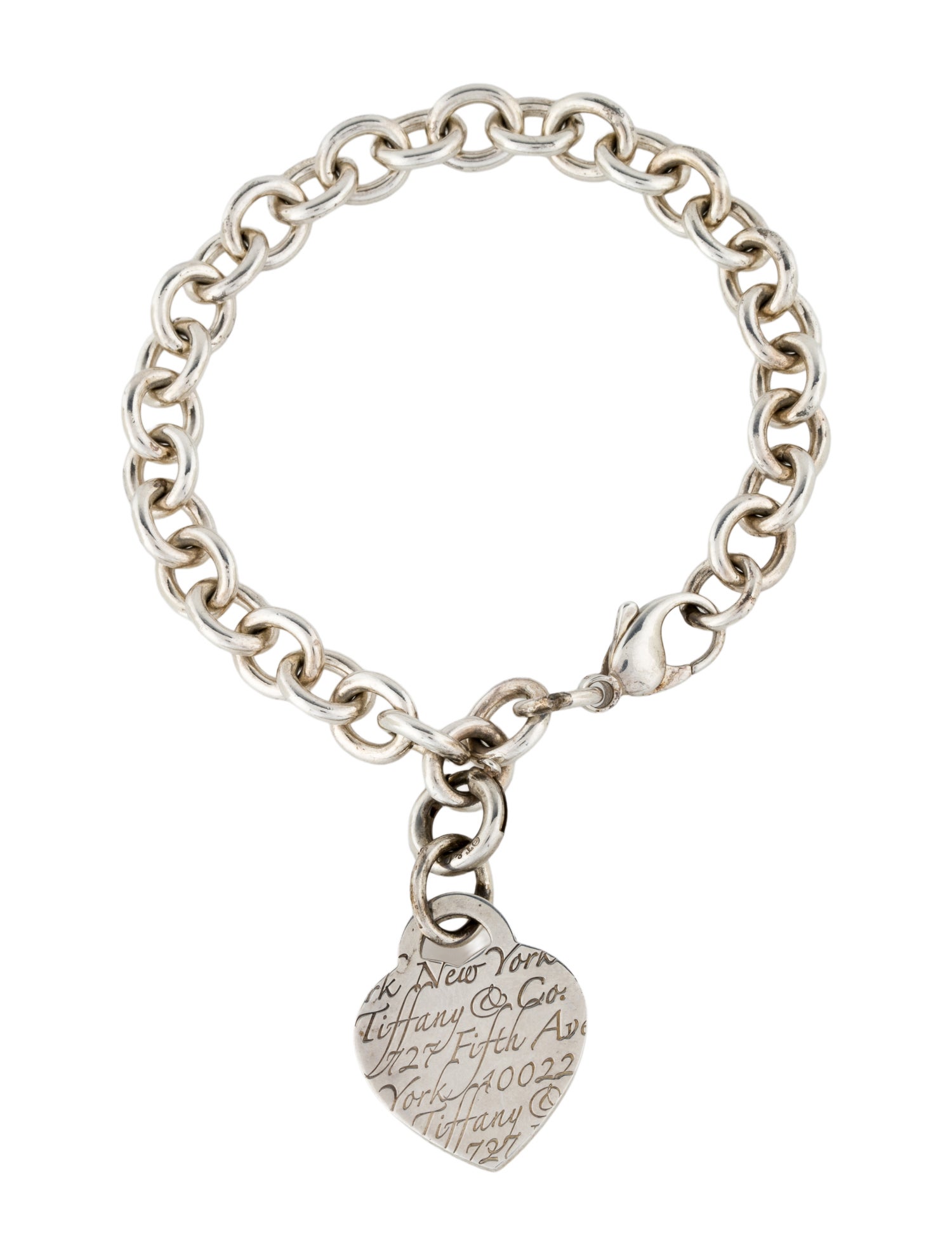 Tiffany & Co. Notes Heart Tag Charm Bracelet