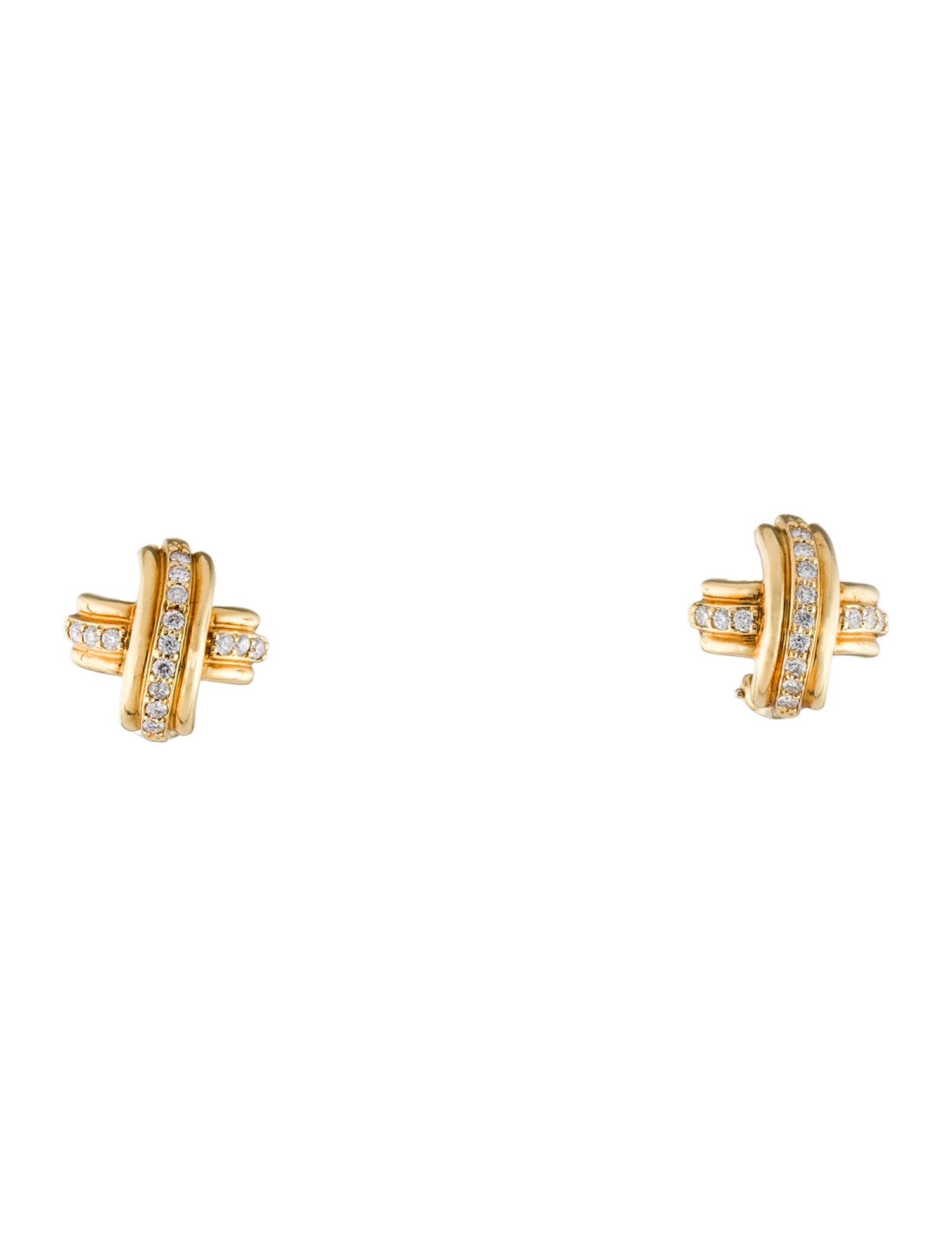 Tiffany & Co. 18K Diamond X Earclips